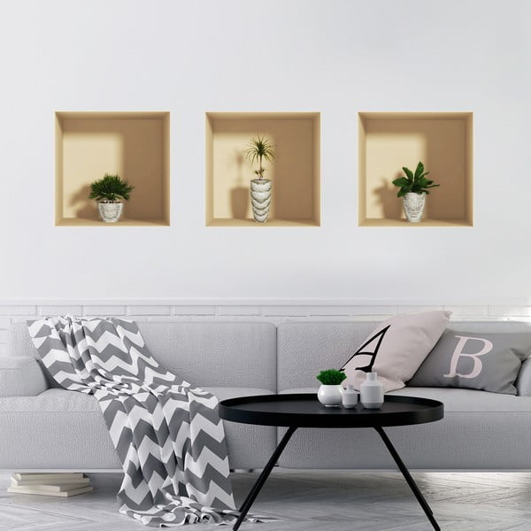 Set od 3 naljepnice s 3D efektom Ambiance Palms-image-1