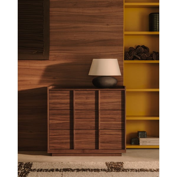 Smeđa komoda u dekoru oraha 100x78x50 cm Onix – Kave Home-image-1