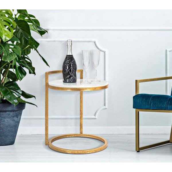 Okrugao pomoćni stol s mramornom pločom ø 40,5 cm Round Marble – Mauro Ferretti-image-1