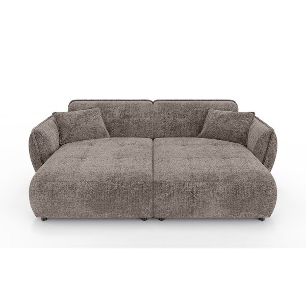 Smeđe-siva sofa od šenila s ležaljkom 252 cm Nelia Big – Ropez