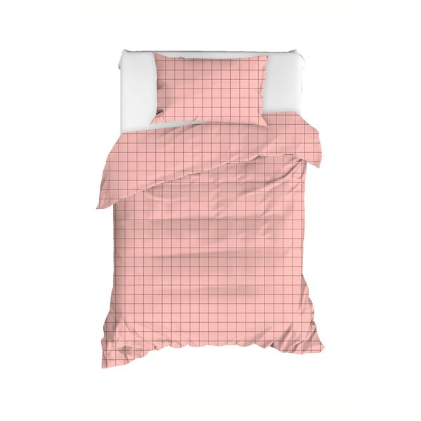 Roza produžena pamučna posteljina za krevet za jednu osobu 160x220 cm Piga - Mijolnir