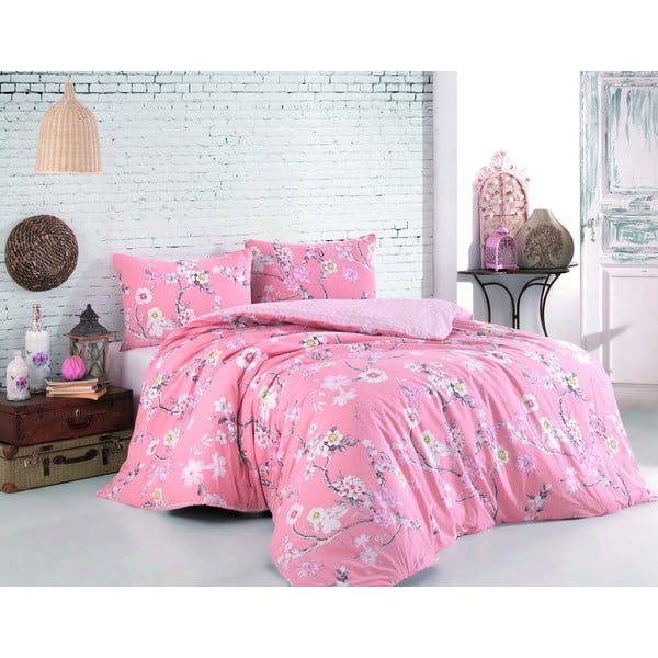 Ružičasta pamučna posteljina za bračni krevet 200x200 cm Ardenya – Mijolnir