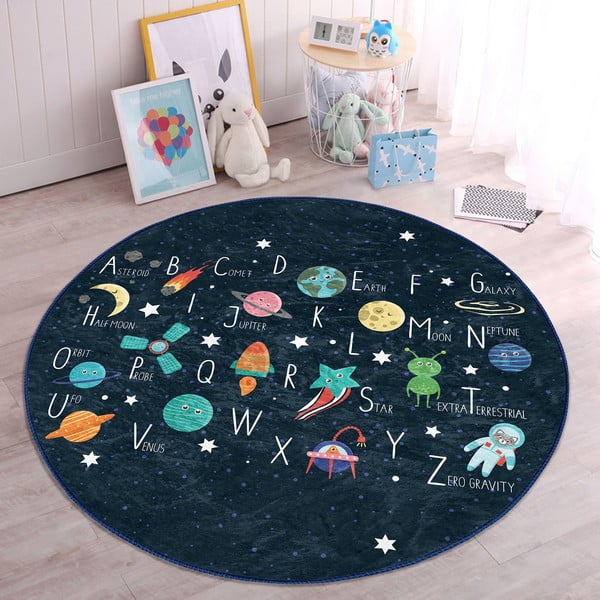 Tamno plavi dječji tepih ø 100 cm Comfort – Mila Home-image-2