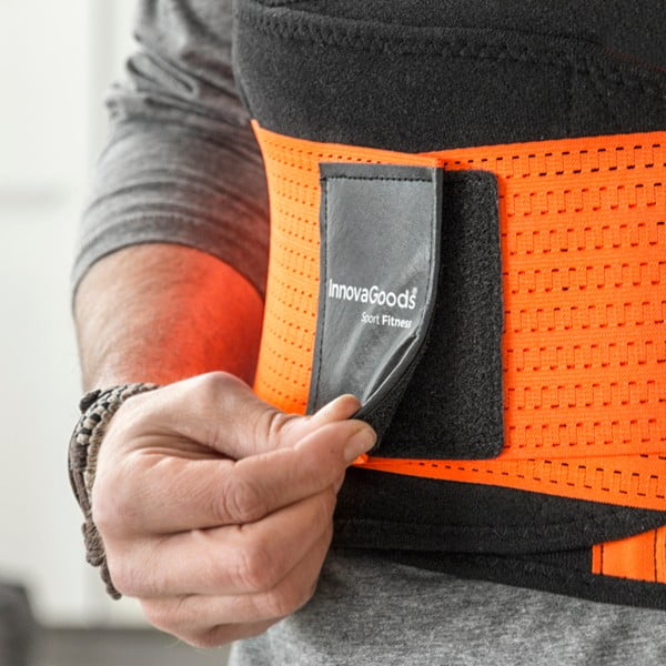 Narančasto-crni sportski pojas za mršavljenje i pravilno držanje InnovaGoods, veličina L-image-3