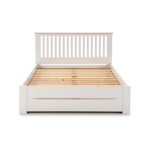 Bijeli bračni krevet s podnicom 140x190 cm Leba – Marckeric-image-2