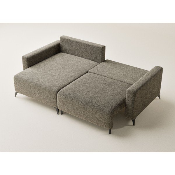 Smeđa sklopiva/s prostorom za odlaganje kutna garnitura od šenila (s lijevim kutom/s ležaljkom) Leon – Maison de Rêve-image-3