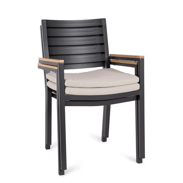 Antracitno siva metalna vrtna stolica Henna – Bizzotto-image-3