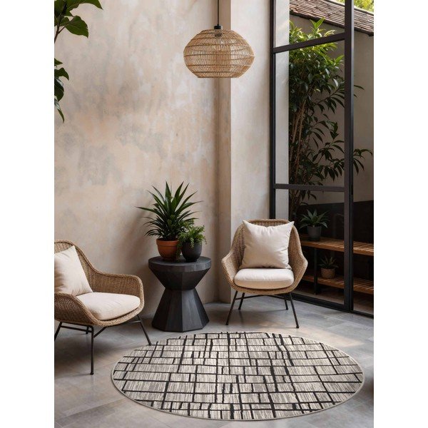 Crni/krem okrugao unutarnji i vanjski tepih ø 160 cm Haringey Crouch – Ted Baker-image-1