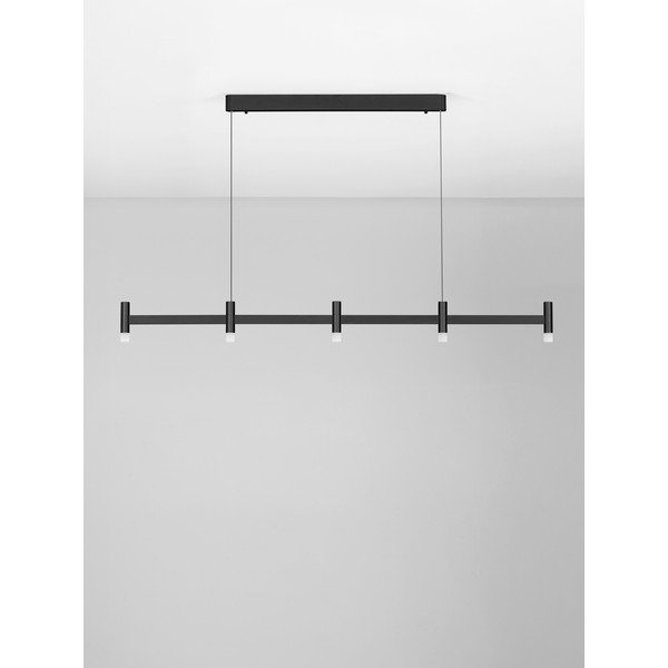 Mat crna LED viseća svjetiljka aluminijska s mogućnosti zatamnjivanja sa sjenilom od akrilnog stakla Poetic – Nova Luce-image-3
