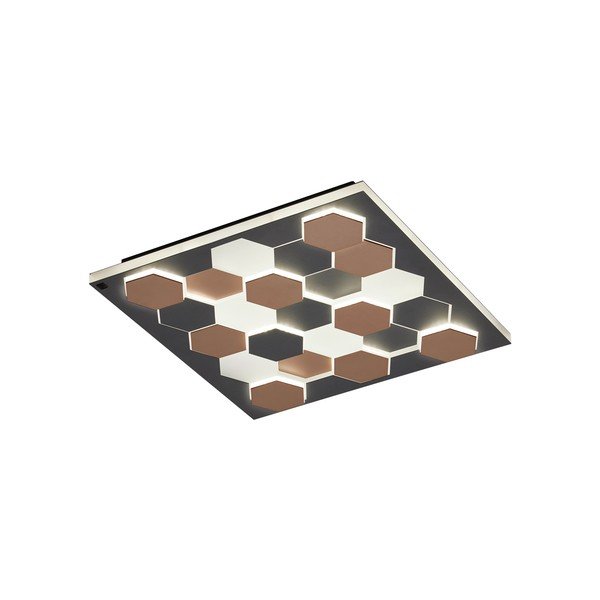 Crna LED stropna svjetiljka s metalnim sjenilom 55x55 cm Cifavo – CINQUE-image-1