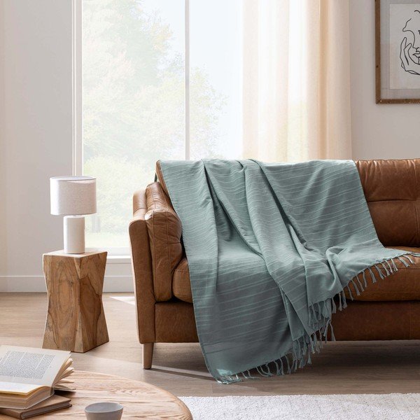 Zeleni pamučan prekrivač 125x150 cm Lilia – douceur d'intérieur-image-1