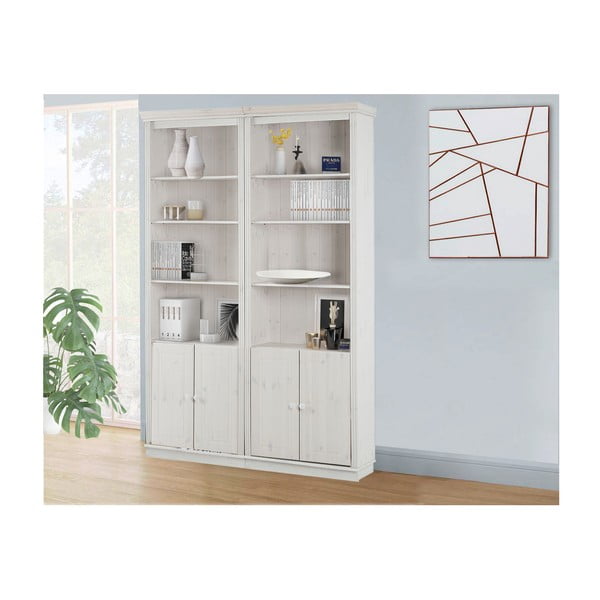 Bijela biblioteka od masivnog bora 148x223 cm Anita – Støraa-image-1