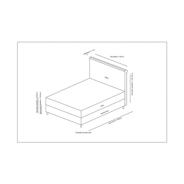 Bež boxspring krevet s prostorom za odlaganje 140x200 cm Sonata – Kalune Design-image-4