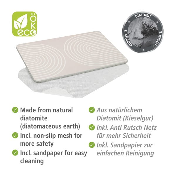 Bež kupaonska prostirka od dijatomita 39x60 cm Nazca – Wenko-image-3