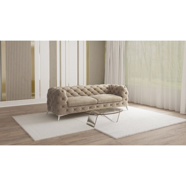 Sivo-bež baršunasti sofa 225 cm Chelsea – Ropez-image-1