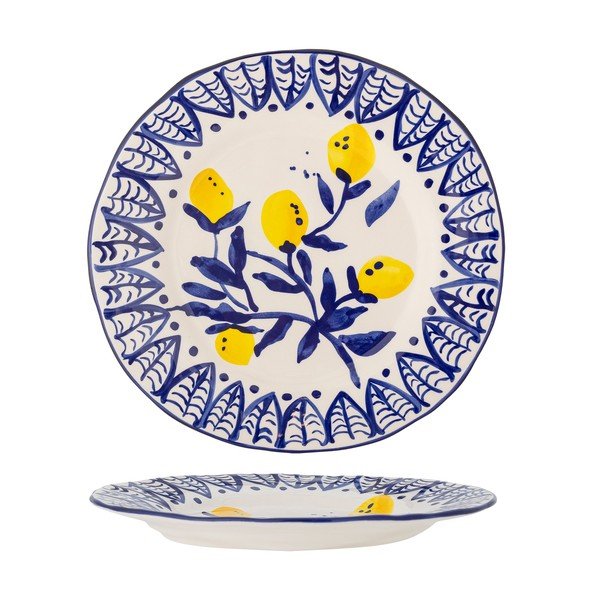 Bijeli/plavi tanjur za serviranje od kamenine ø 27 cm Maxima – Bloomingville-image-3
