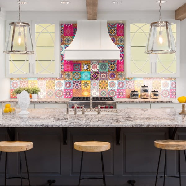 Set od 30 zidnih samoljepljivih naljepnica Ambiance Wall Stickers Tiles Azulejos Mariska, 15 x 15 cm-image-3