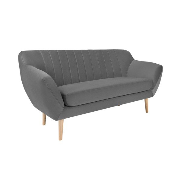 Siva baršunasta sofa Mazzini Sofas Sardaigne, 158 cm-image-2