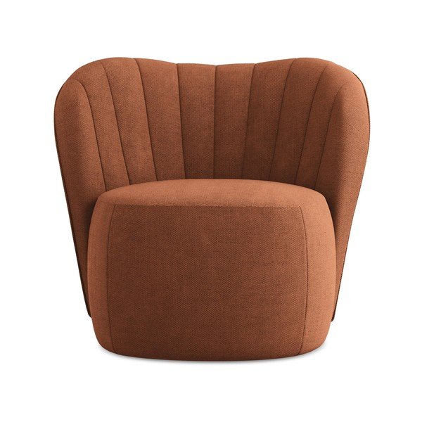 Fotelja od šenila boja terakote Keloa – Makamii-image-1