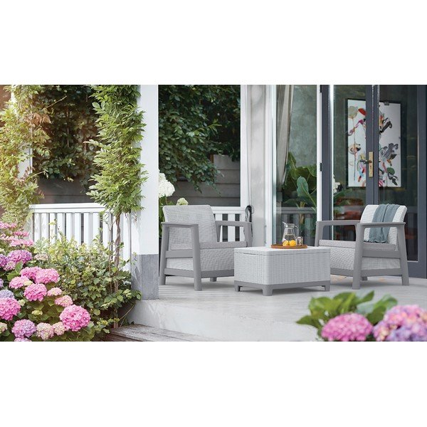 Svijetlo sive plastične vrtne fotelje 2 kom Scandi Linea – Keter-image-1