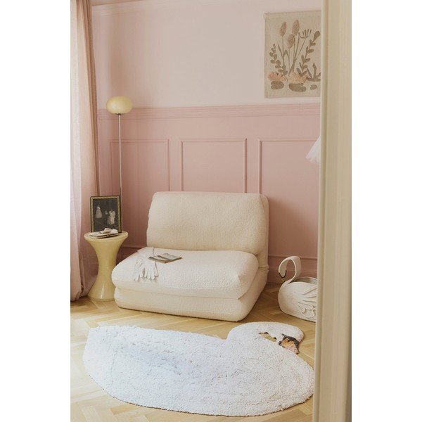 Krem periv/ručno rađen pamučan dječji tepih 100x120 cm Swan – Lorena Canals-image-1