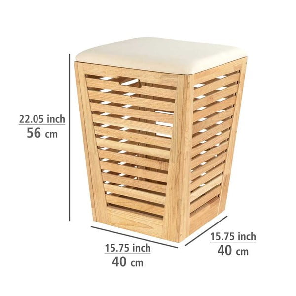 Drvena košara za rublje u prirodnoj boji 55 l Norway – Wenko-image-3