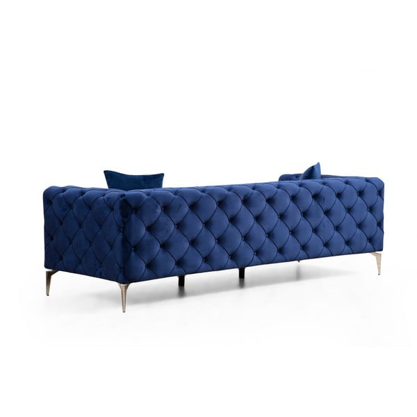 Tamno plava baršunasti sofa 237 cm Como – Artie-image-2