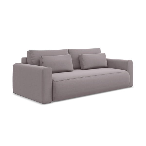 Baršunasti sklopiva/s prostorom za odlaganje sofa u boji lavande 238 cm Kapua – Makamii-image-1