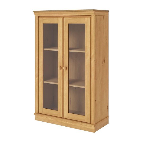 Vitrina od masivnog bora u svijetloj prirodnoj boji 74x118x35 cm Anita – Støraa-image-3