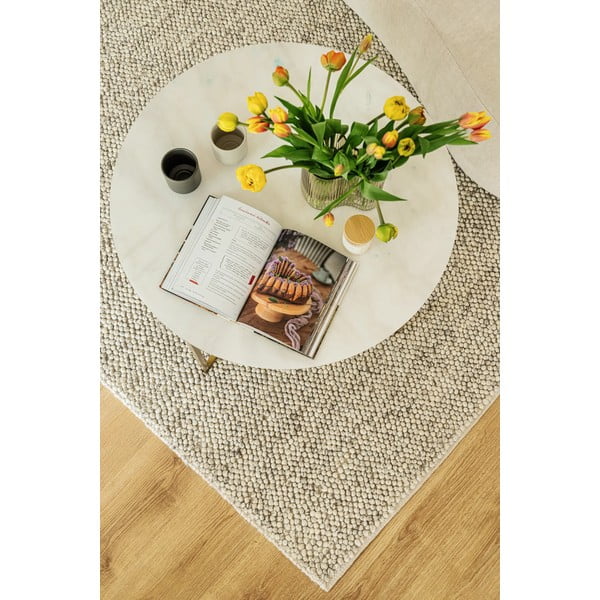 Sivo-bež ručno rađen tepih od mješavine vune 200x290 cm Minerals – Flair Rugs-image-1