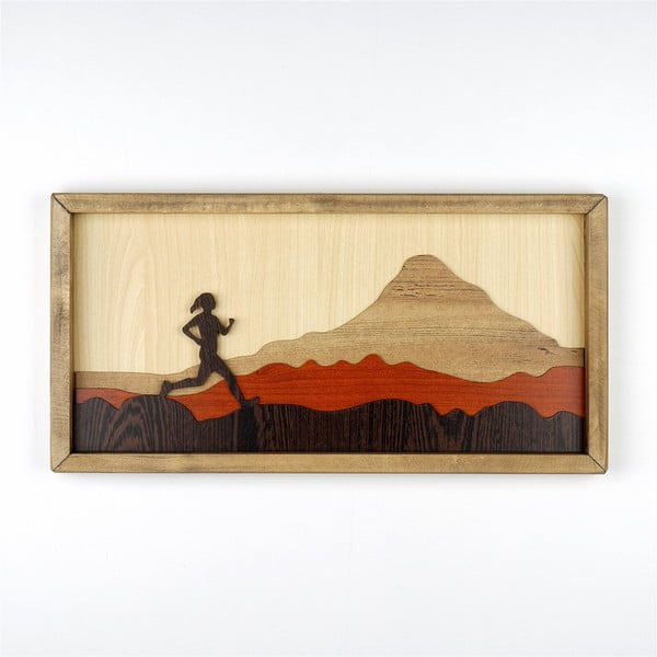 Drvena slika Kate Louise Running Woman, 50 x 25 cm