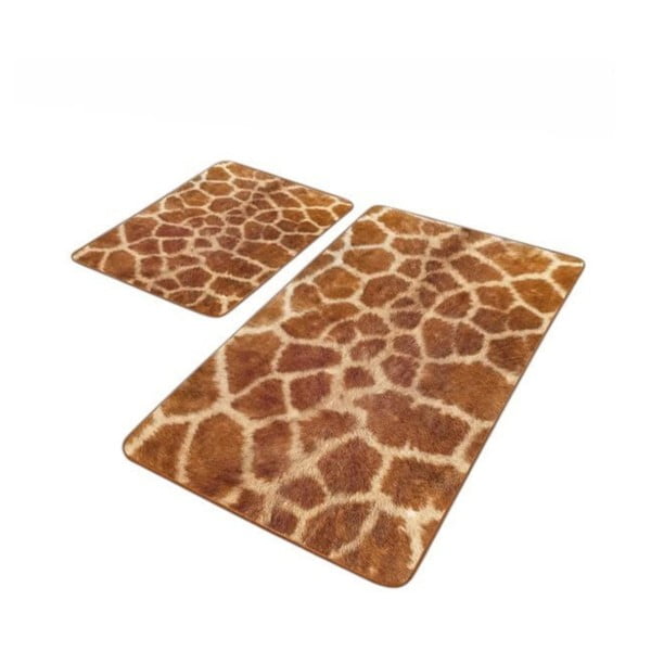 Smeđe od samta kupaonske prostirke u setu 2 kom 60x100 cm – Mila Home