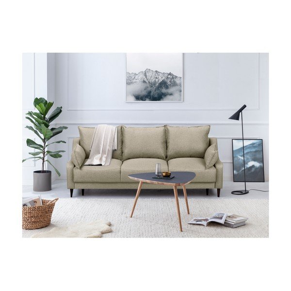 Bež kauč na razvlačenje s prostorom za odlaganje Mazzini Sofas Ancolie, 215 cm-image-3