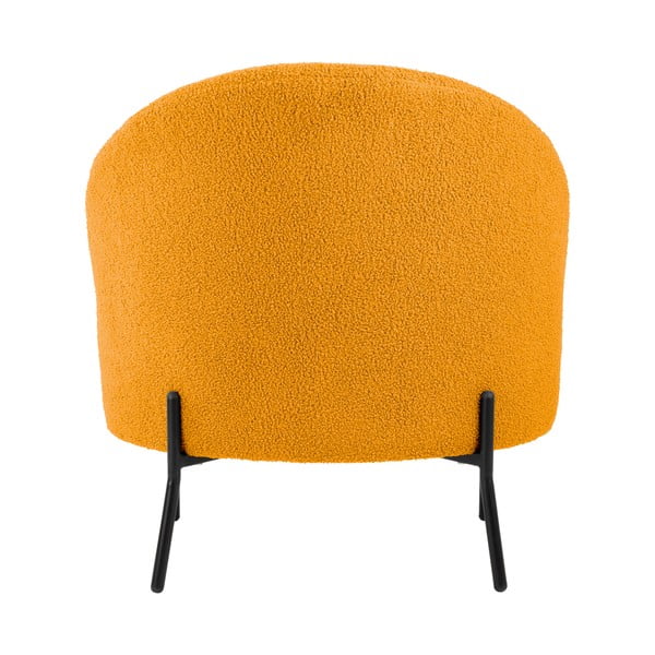 Oker žuta fotelja od bouclé tkanine Noble – Leitmotiv-image-4