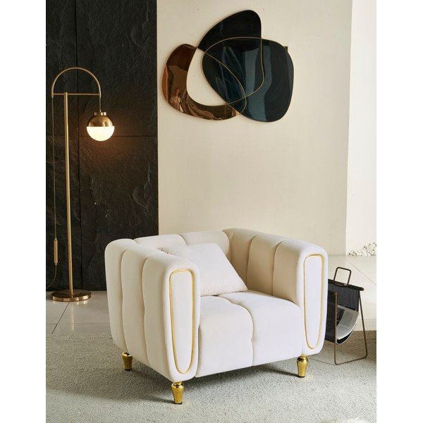Krem baršunasti fotelja Alma – Mauro Ferretti-image-1