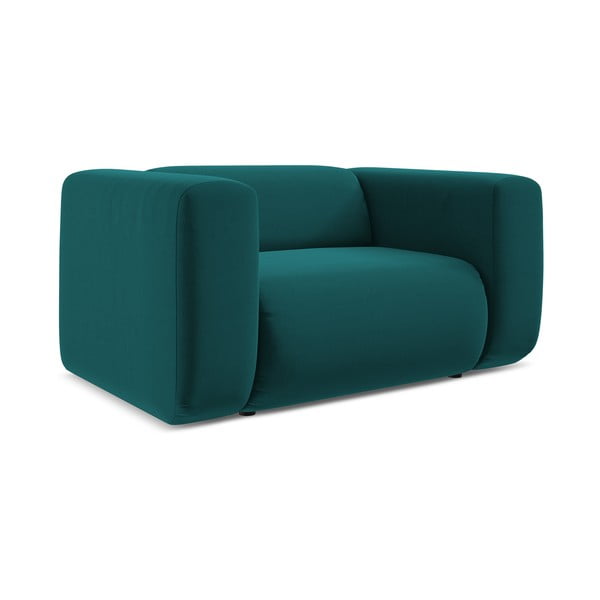 Tirkizna baršunasti fotelja Ekahi – Makamii