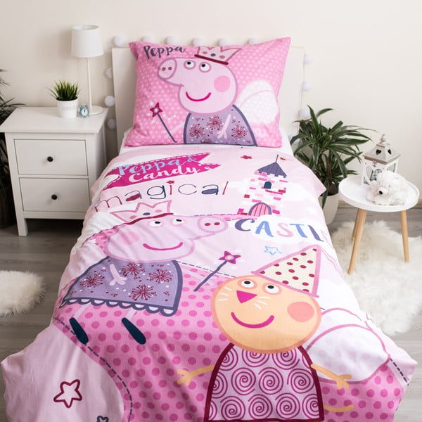 Ružičasta dječja pamučna posteljina Jerry Fabrics Peppa Pig, 140 x 200 cm-image-1