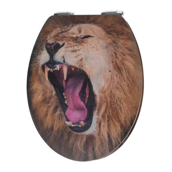 WC sjedalo s 3D slikom i s lakim zatvaranjem Wenkoo Lion, 44,5 x 38 cm-image-1