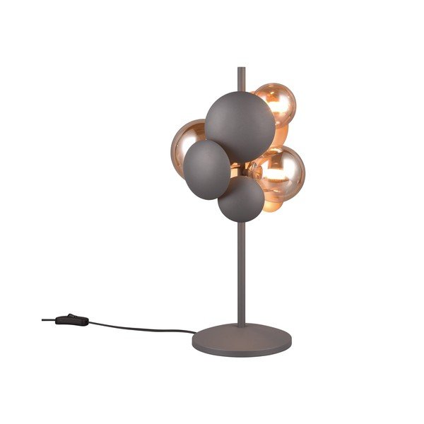 Siva/u zlatnoj boji stolna lampa sa staklenim sjenilom (visina 50 cm) Bubble – Trio Select-image-1