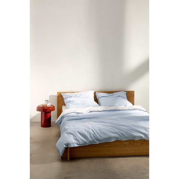 Svijetlo plava navlaka za poplun za krevet za jednu osobu od pamučnog satena 140x200 cm Oba – noo.ma-image-3