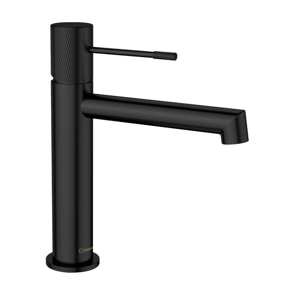 Mat crna stojeća slavina za umivaonik Solaris – Sapho