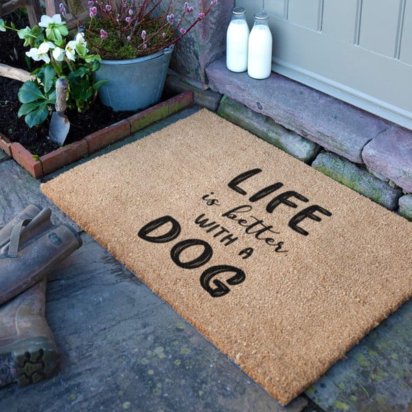 Otirač od kokosovih vlakana 60x90 cm Life Is Better With a Dog – Artsy Doormats-image-2