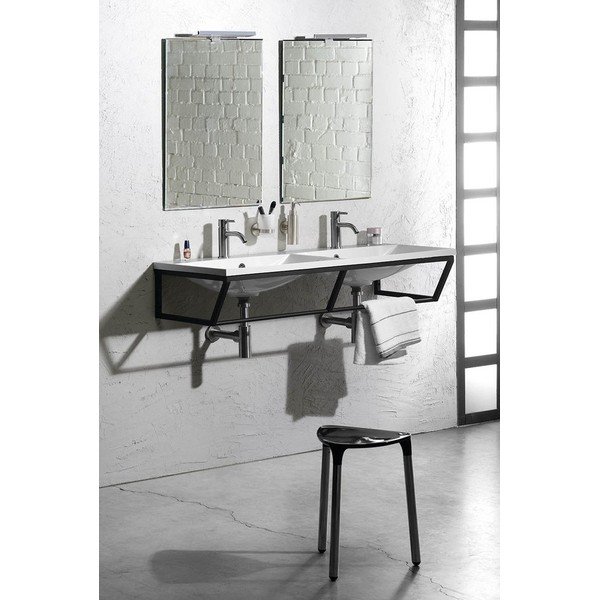 Crno željezno zidno postolje ispod umivaonika 120x20 cm Ska – Sapho-image-2