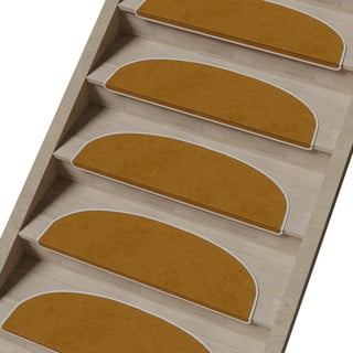Svjetlo smeđi set tepiha za stepenice 16 kom 20x65 cm Plain Color – Vitaus