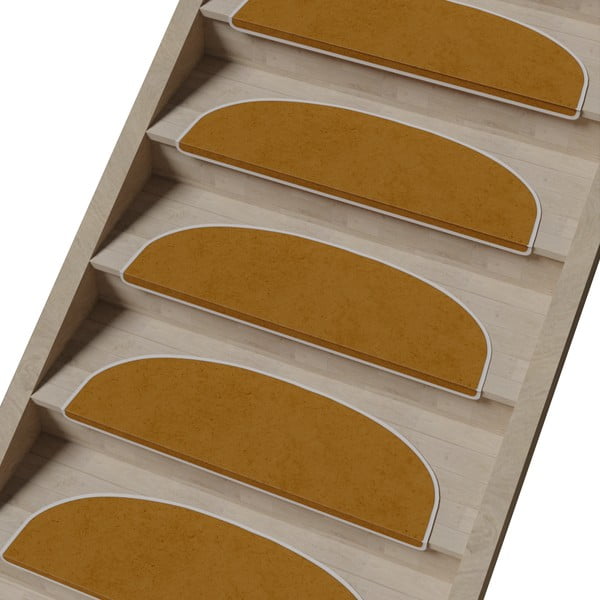 Svjetlo smeđi set tepiha za stepenice 16 kom 20x65 cm Plain Color – Vitaus-image-1
