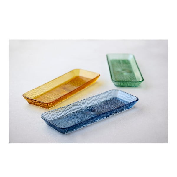 Plavi stakleni tanjur za posluživanje 14x38 cm Kusintha – Bitz-image-4