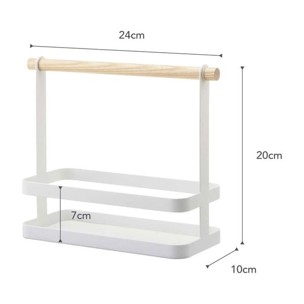 Bijeli stalak s detaljima od bukovine za začine YAMAZAKI Tosca-image-3