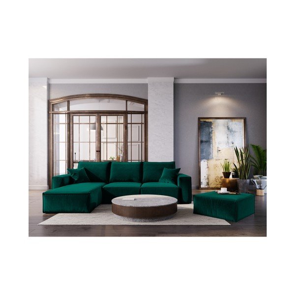 Tamnozeleni pouf Cosmopolitan Design Florida, 65 x 65 cm-image-3