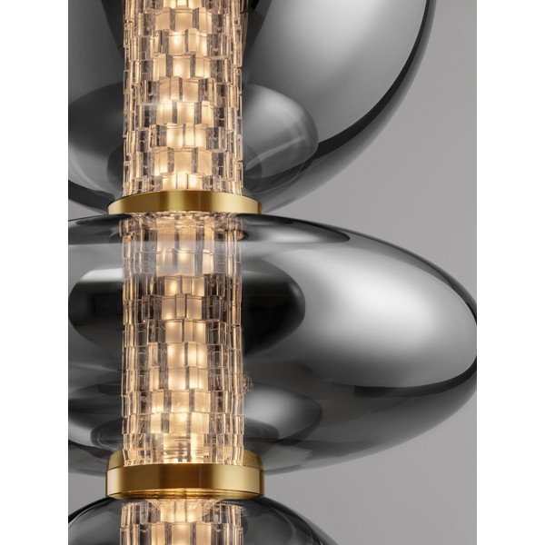 Siva metalna LED viseća svjetiljka sa staklenim sjenilom ø 25,5 cm Navi – Nova Luce-image-2