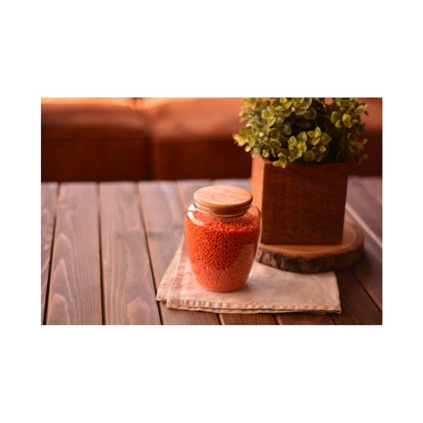 Staklena posuda s poklopcem od bambusa Bambum Rella Small-image-2